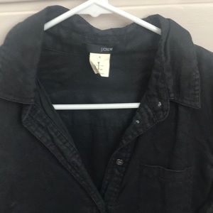 3/4 sleeve linen black top